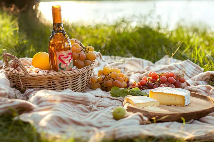 Ein Picknick mit regionalen Köstlichkeiten an den Elbwiesen. (Foto: KI)